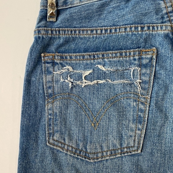 Levi’s 569 Loose High Waist Studded Jean Shorts Size 27 - Picture 5 of 8